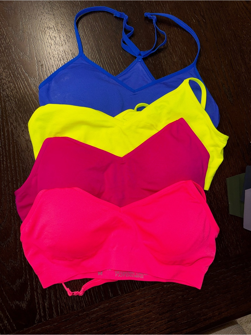Bright Neon & Blue Padded Bralette Set - 4 Pack